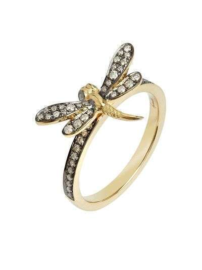 Annoushka кольцо Love Dragonfly из желтого золота с бриллиантами
