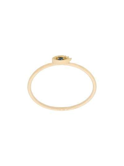 Delfina Delettrez кольцо Micro Eye из желтого золота с сапфиром