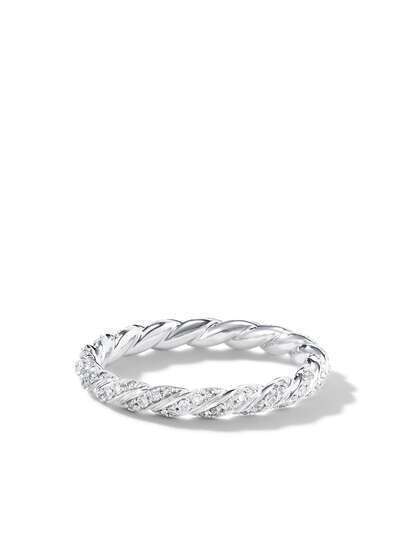 David Yurman кольцо Paveflex из белого золота с бриллиантом
