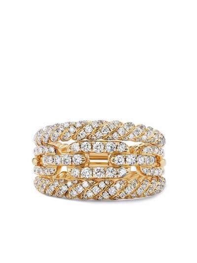 David Yurman кольцо Stax из желтого золота с бриллиантами