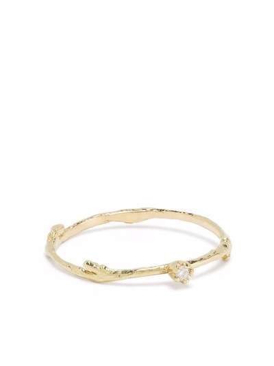 Alex Monroe кольцо Fine Twig из желтого золота с бриллиантами