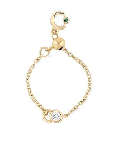 Courbet цепочное кольцо Co из желтого золота с бриллиантом