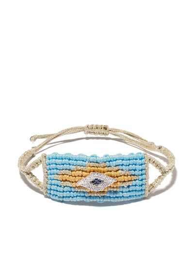 Diane Kordas плетеный браслет Evil Eye с бриллиантами