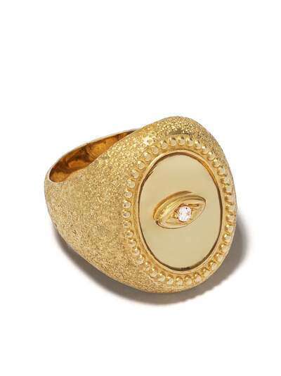 Feidt Paris кольцо Ibiza из желтого золота с сапфирами и кварцем