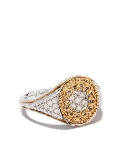 DE JAEGHER кольцо Lovely из желтого золота и серебра с бриллиантами