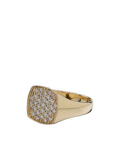 Tom Wood кольцо Mini Cushion из желтого золота с бриллиантами
