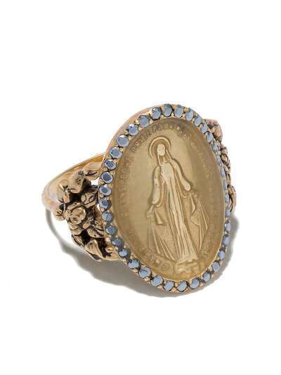 Feidt Paris кольцо Madonna из желтого золота с сапфирами