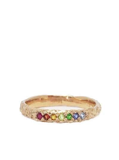SUSANNAH KING кольцо Orgaya Rainbow из розового золота с камнями