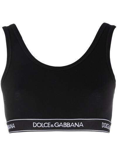 Dolce & Gabbana спортивный бюстгальтер с логотипом