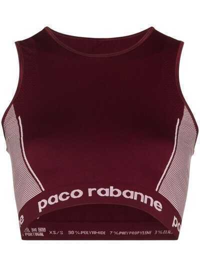 Paco Rabanne logo waistband sports bra