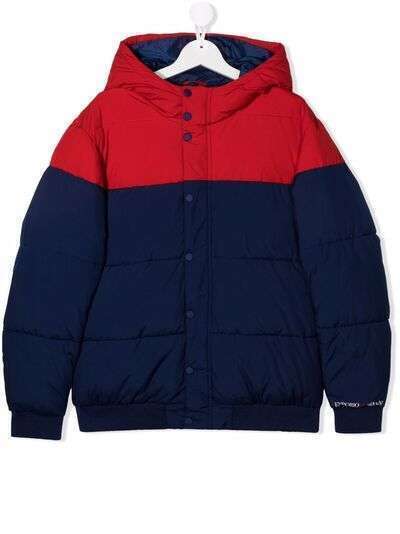 Emporio Armani Kids logo-print hooded puffer jacket