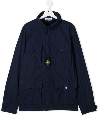 Stone Island Junior пуховик с нашивкой-логотипом