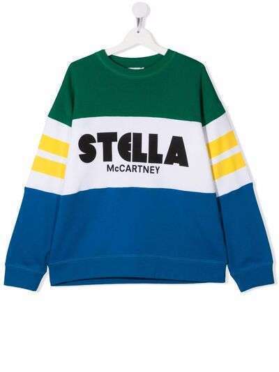 Stella McCartney Kids толстовка в стиле колор-блок с логотипом