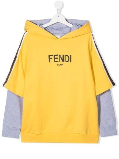 Fendi Kids многослойное худи с логотипом
