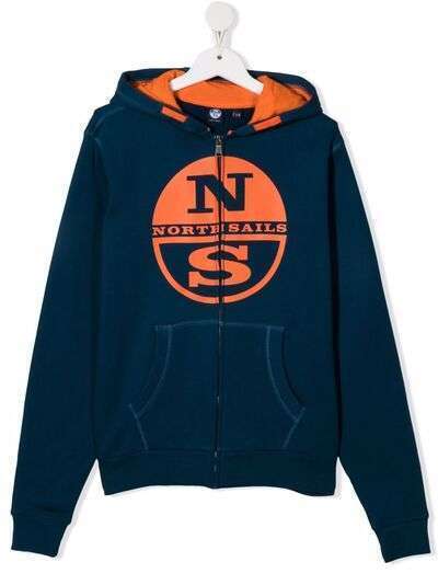 North Sails Kids TEEN logo organic cotton hoodie
