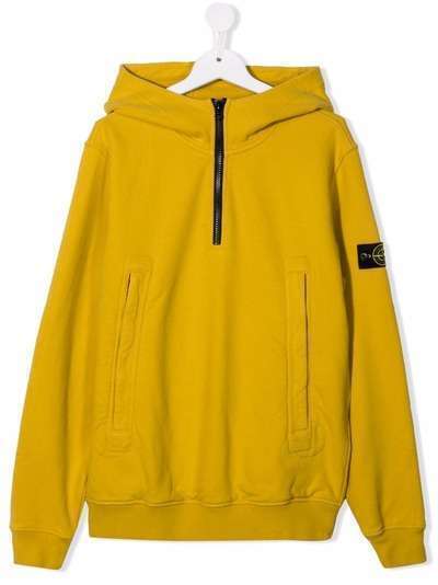 Stone Island Junior худи с воротником на молнии и логотипом