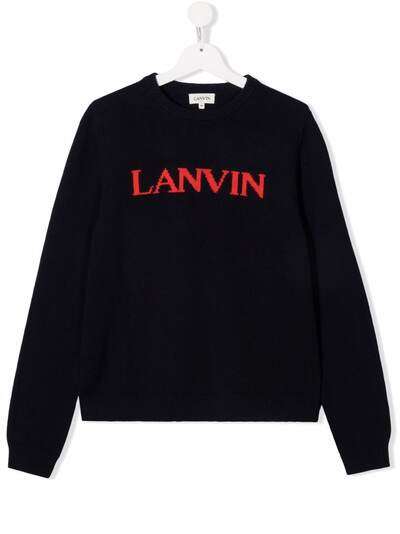 LANVIN Enfant джемпер вязки интарсия с логотипом