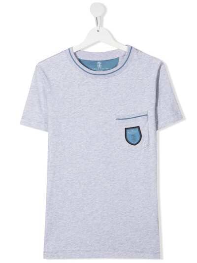 Brunello Cucinelli Kids футболка Be Conscious с нагрудным карманом