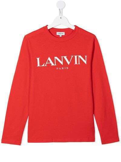 LANVIN Enfant футболка с длинными рукавами и логотипом
