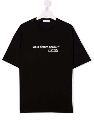 MSGM Kids футболка с надписью We'll Dream