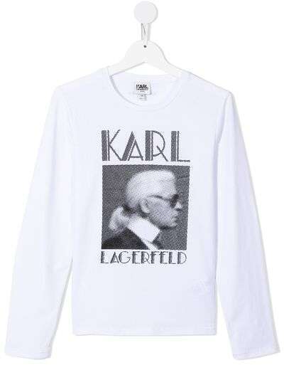 Karl Lagerfeld Kids футболка с длинными рукавами и принтом