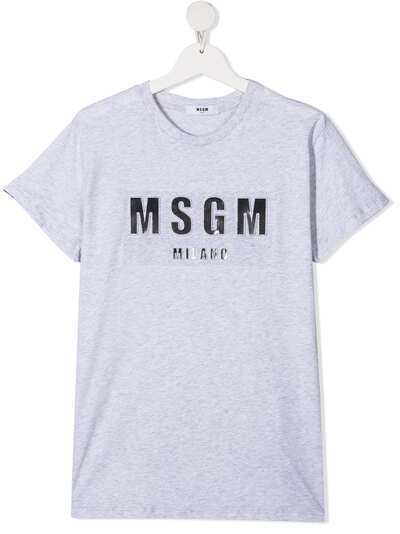MSGM Kids футболка с круглым вырезом и логотипом