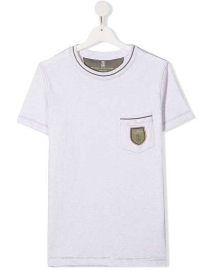 Brunello Cucinelli Kids футболка с короткими рукавами и нашивкой-логотипом