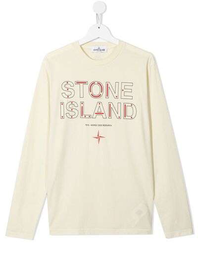 Stone Island Junior футболка с длинными рукавами и логотипом
