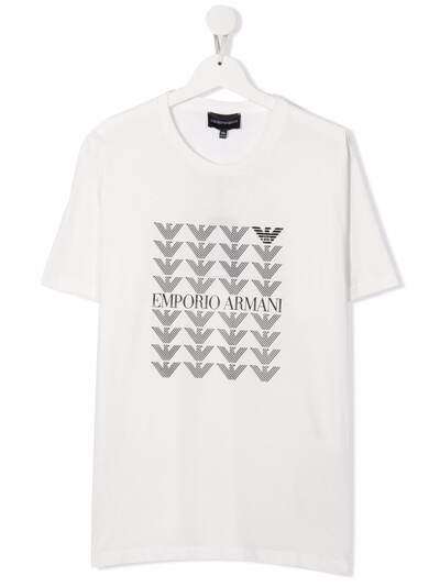 Emporio Armani Kids футболка с монограммой