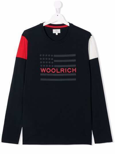 Woolrich Kids футболка в стиле колор-блок