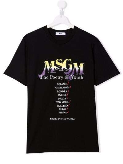 MSGM Kids футболка с принтом The Poetry Of Youth