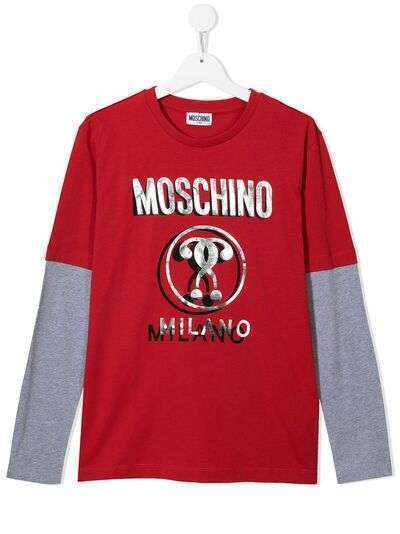 Moschino Kids многослойная футболка с длинными рукавами и логотипом