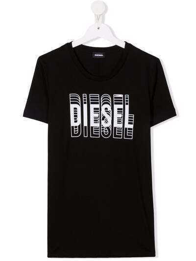 Diesel Kids TEEN logo crew-neck T-shirt