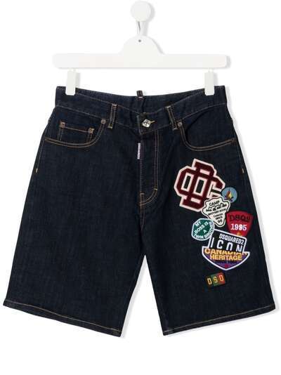 Dsquared2 Kids джинсовые шорты с нашивками