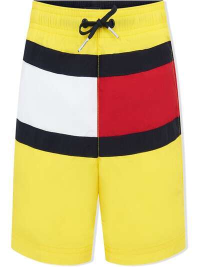 Tommy Hilfiger Junior шорты в стиле колор-блок с кулиской