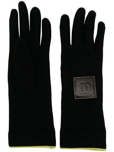 Chanel Pre-Owned перчатки с нашивкой CC