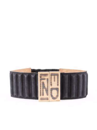 Fendi Pre-Owned logo buckle ribbed belt