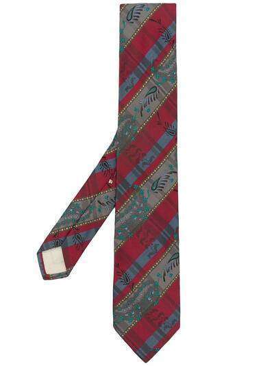 Kenzo Pre-Owned галстук в полоску с цветочным принтом