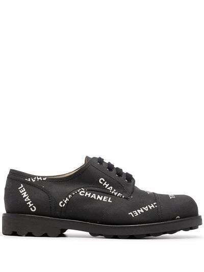 Chanel Pre-Owned туфли на шнуровке с логотипом