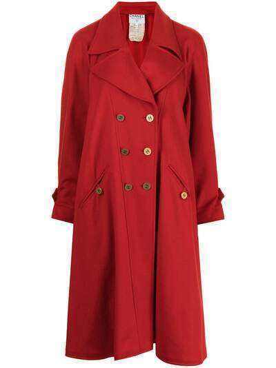 Chanel Pre-Owned двубортное пальто 1994-го года средней длины