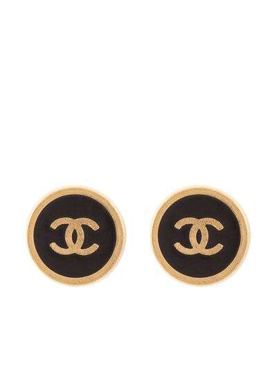 Chanel Pre-Owned серьги-клипсы 2000-х годов с логотипом CC