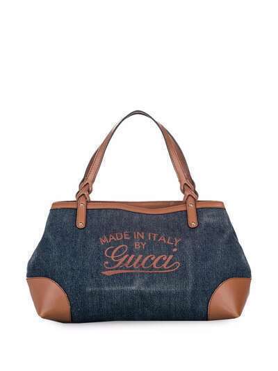 Gucci Pre-Owned джинсовая сумка-тоут Craft с логотипом