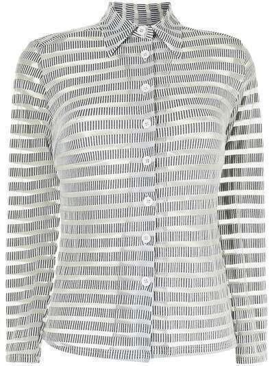Fendi Pre-Owned полосатая рубашка с прозрачными вставками
