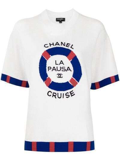 Chanel Pre-Owned трикотажный топ Cruise Collection с логотипом