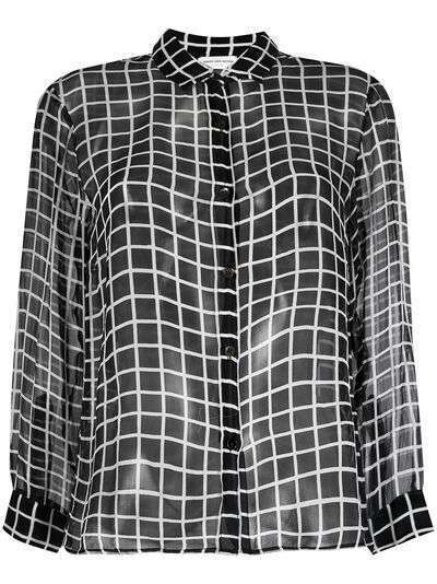 Dries Van Noten Pre-Owned прозрачная рубашка 1990-х годов в клетку