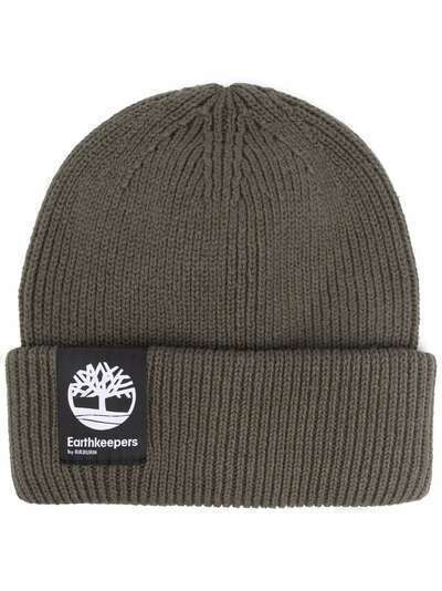 Timberland logo-patch ribbed beanie