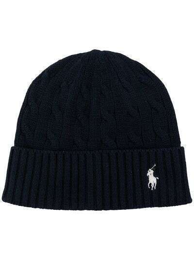 Polo Ralph Lauren logo-embroidered cable-knit beanie