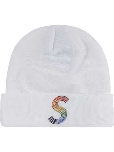 Supreme шапка бини Swarovski S Logo из коллаборации с New Era