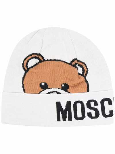 Moschino шапка бини Teddy Bear вязки интарсия
