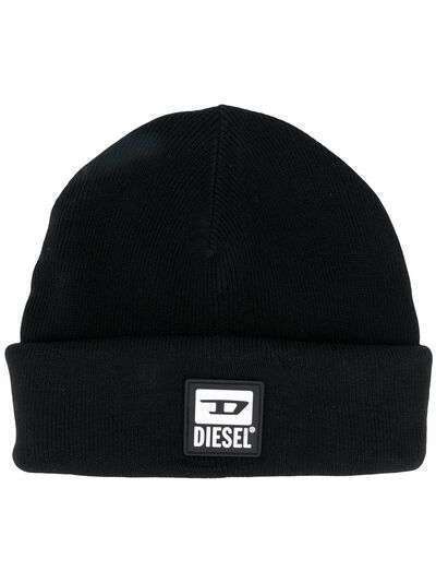 Diesel шапка бини с нашивкой-логотипом